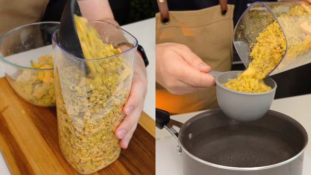 É só misturar todos os ingredientes secos e armazenar a sopa instantânea em um pote hermético (Créditos: Reprodução/@jobsonamancio/Instagram)