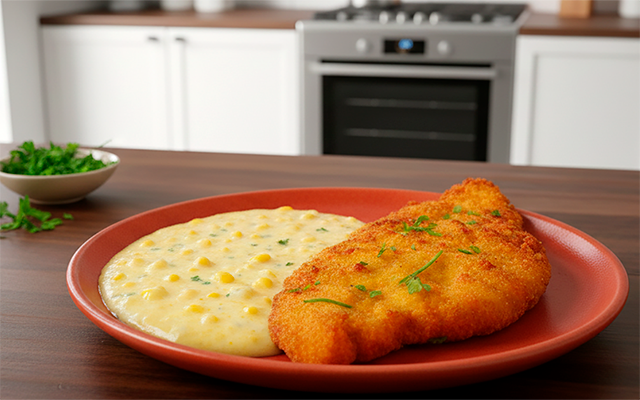 Creme de milho bem cremoso para acompanhar um suculento frango no almoço da semana