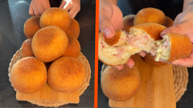 Bateu a fome? Bomba recheada é o salgadão que você precisa para um lanche delicioso e reforçado!