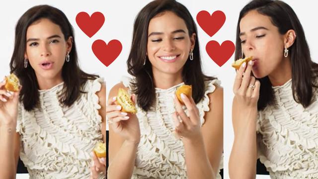 Coxinha lover! Bruna Marquezine admite paixão pelo salgado e prova que nascer no Brasil não foi 'livramento'