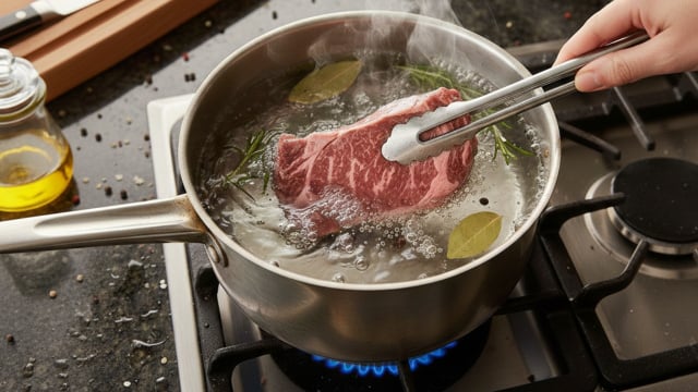 Adeus carne dura! Use o truque da água fervendo antes de grelhar para a carne ficar macia e suculenta por dentro