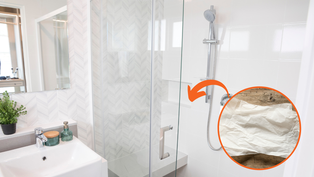 O truque do papel-manteiga para eliminar o calcário do box do chuveiro: limpo em 1 minuto