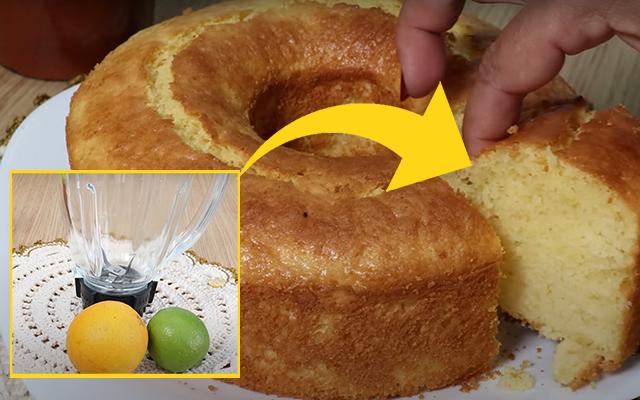 1 laranja, 1 limão: bolo cítrico delicioso de liquidificador é fácil de fazer e fica muito fofinho