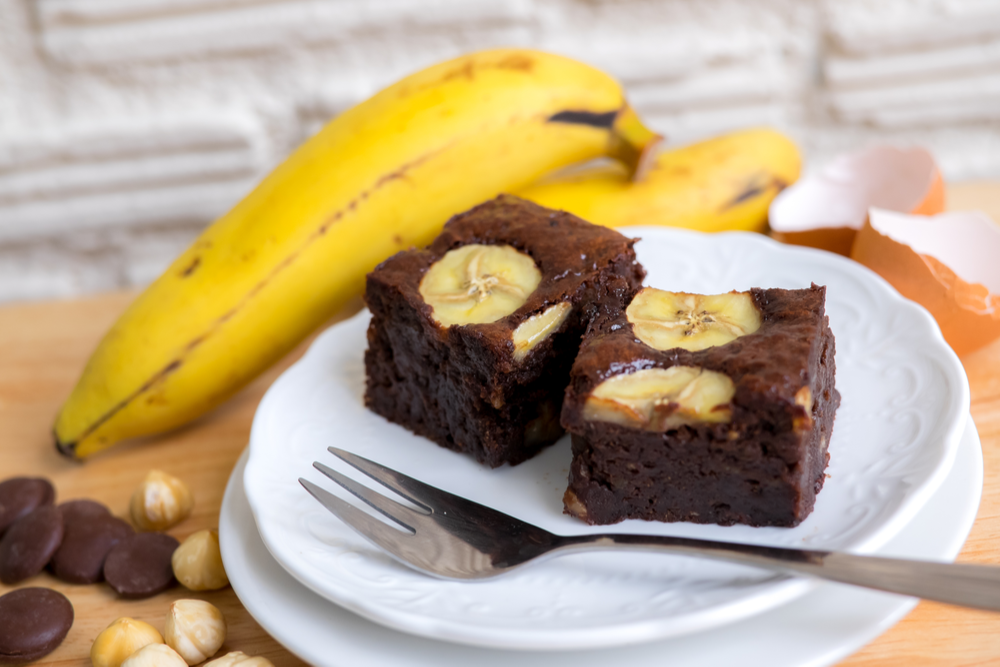Brownie de chocolate e banana
