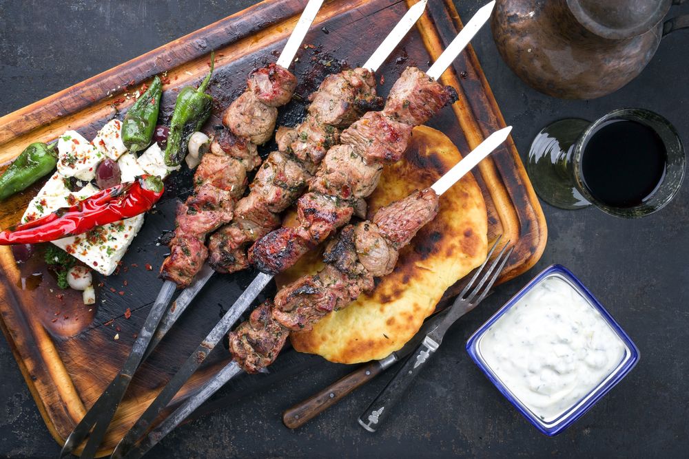 Kebab Souvlaki Grego delicioso