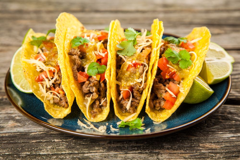 Tacos recheados com carne