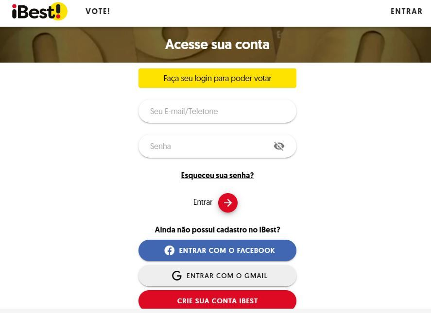 Um print de como votar no TudoGostoso no prêmio iBest 2021