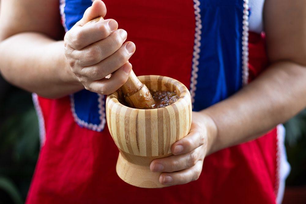 pilão de madeira