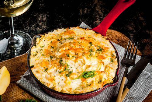 Bacalhau de Páscoa com purê de batatas