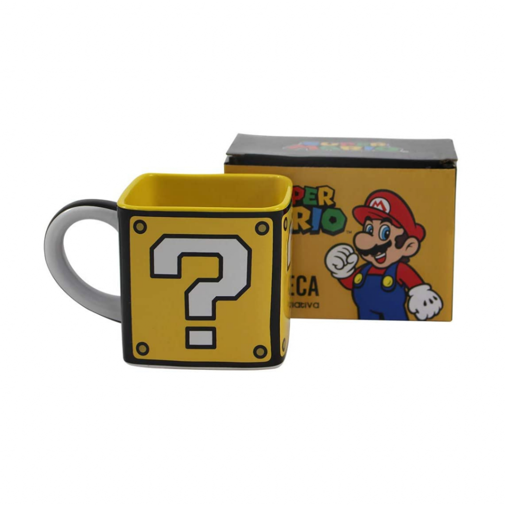 Caneca bloco com estampa deinterrogação Super Mario Bros